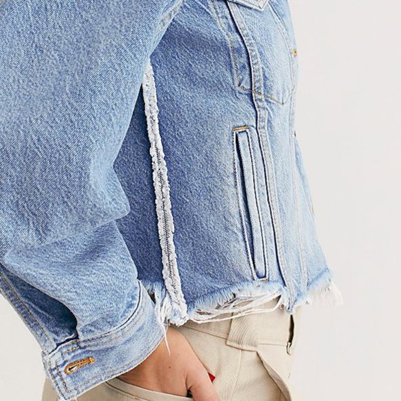 NEW Free People Indira Crop Denim Jacket $128 XS - Picture 7 of 9